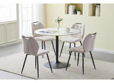 Cody White Round Dining Tables - White Stone Effect Tops