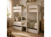 Celeste Bunk Bed With Nordic Wood Frame | Contemporary Space Saving Bunk Bed With Drawers (Pre-Order Only)