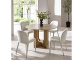 Cellini Compact Round Dining Set – Oak Table with Four Holly Chenille Fabric Chairs