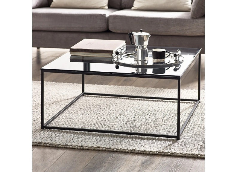 Chicago Smoked Glass Square Coffee Table - room