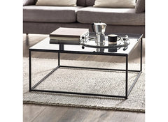 Chicago Smoked Glass Square Coffee Table - room