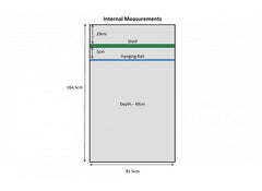 Cameo Stone White Two Door Wardrobe - dimensions