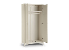 Cameo Stone White Two Door Wardrobe - inside