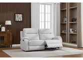Carlingford Fabric Large 2.5 Seat Recliner Sofa Light Grey Chenille | Manual Recline Contemporary Sofa