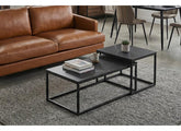 Cody Coffee Table Set - Black Stone Effect Top