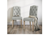 Set of Two Chelsea Dining Chairs – Natural KD - Whitewash Leg
