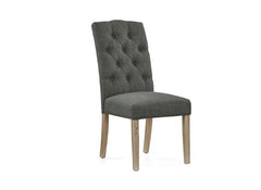 Set of Two Chelsea Dining Chairs – Charcoal KD - Whitewash Leg