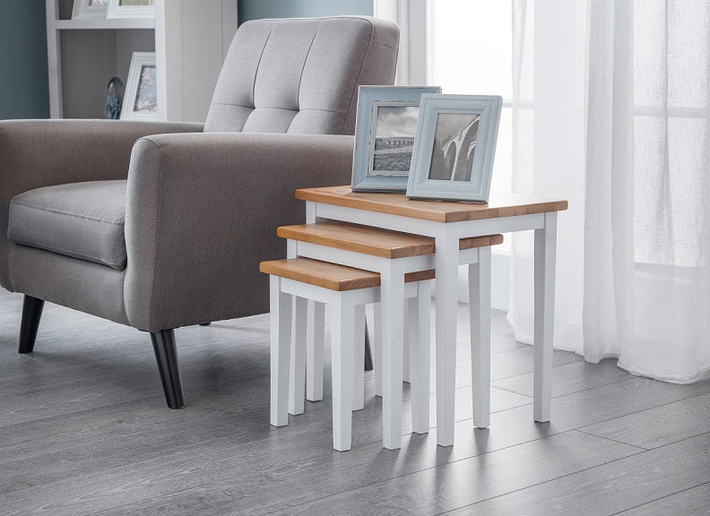 Cleo Oak & White Nest Of Tables - room