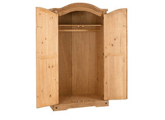 Corona Pine Two Door Wardrobe - inside