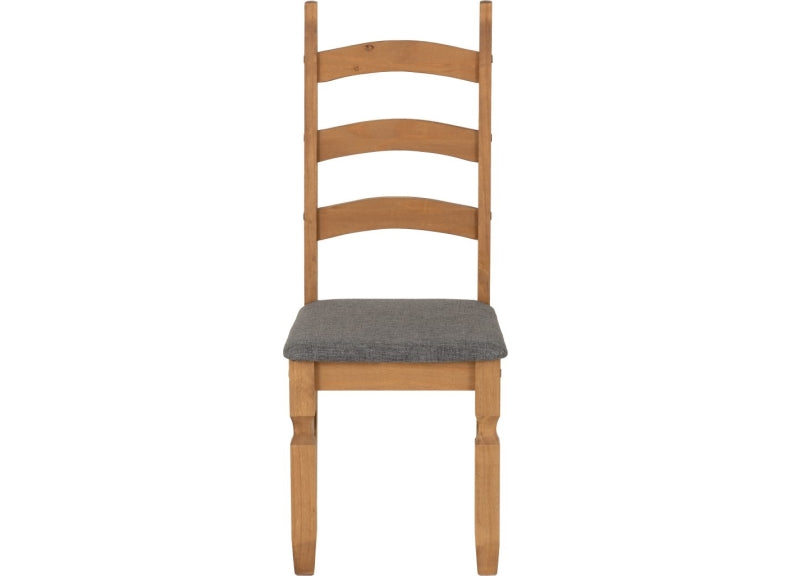 Corona Pine Grey Fabric Seat Chair - 1