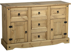 Corona Pine Five Drawer Sideboard