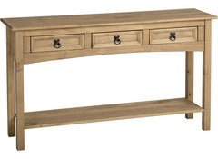 Corona Pine Three Drawer Console Table