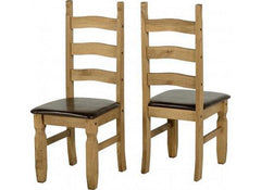 Corona Pine PU Seat Dining Chairs