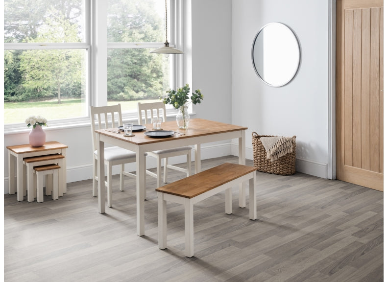 Coxmoor Ivory Table with Coxmoor Ivory Chairs & Bench