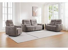 Cupar Fabric 2.5PP Power Recline Sofa – Premium Stone Fabric Contemporary Sofa