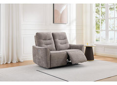 Cupar Fabric 2PP Power Recline Sofa – Premium Stone Fabric Contemporary Sofa