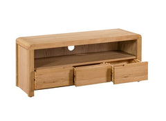 Curve Oak TV Stand - open