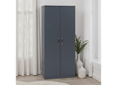 Dakota Dark Grey Two Door Wardrobe – Modern Bedroom Storage Closet with Hanging Rail