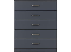 Dakota Dark Grey Five Drawer Chest – Modern Bedroom Storage Chest