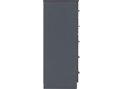 Dakota Dark Grey Five Drawer Narrow Chest – Modern Bedroom Narrow Chest