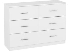 Dakota White Six Drawer Chest – Modern Bedroom Storage Chest