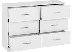 Dakota White Six Drawer Chest – Modern Bedroom Storage Chest