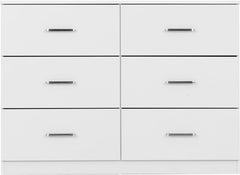 Dakota White Six Drawer Chest – Modern Bedroom Storage Chest