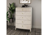 Diletta Stone Five Drawer Chest – Art Deco Bedroom Furniture | Diletta Stone Bedroom Collection