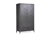 Diletta Ebony Two Door Wardrobe – Art Deco Bedroom Furniture | Diletta Stone Bedroom Collection