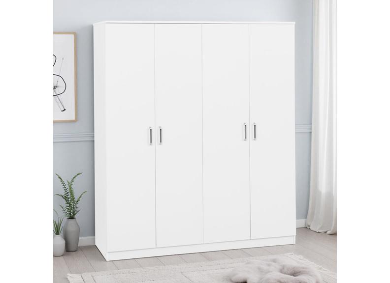 Dakota White Four Door Wardrobe - room