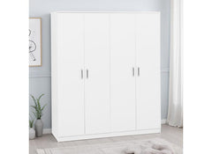 Dakota White Four Door Wardrobe - room