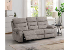 Donnybrook Fabric Three Seat Recliner Sofa Cream Upholstery | Manual or Powered Recline | Modern Living Room Sofa