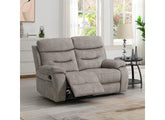 Donnybrook Fabric Two Seat Recliner Sofa Cream Upholstery | Manual or Powered Recline | Modern Living Room Sofa