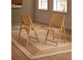 Two Elodie Foldable Rattan Chairs – Natural Woven Indoor Dining & Occasional Seating (Pre-Order Only)