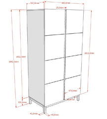 Eva 2 Door Wardrobe White (VIP)