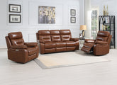 Egan Bison Saddle Premium Leather Powered 3PP Sofa | Electric Recliner Sofa with Premium Comfort Seating (Pre-Order Only)