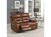 Egan Bison Saddle Leatherette Powered 2PP Sofa | Electric Recliner Sofa With Premium Comfort Seating (Pre-Order Only)