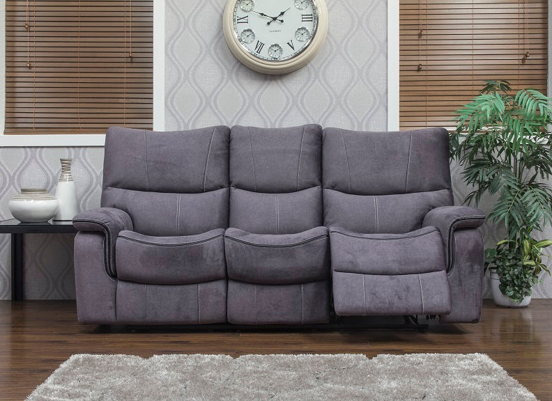 Emilio Grey Fabric 3RR Sofa