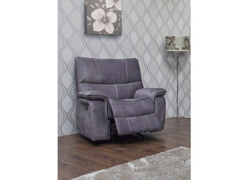 Emilio Grey Fabric Reclining Armchair