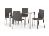 Enzo Table W/Jazz Grey Fabric Chairs