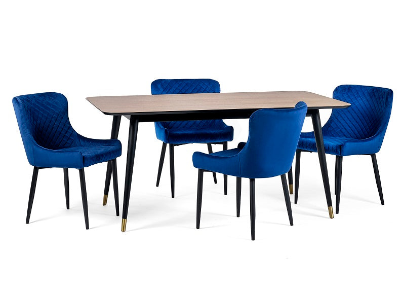 Findlay Table W/Luxe Blue Dining Chairs