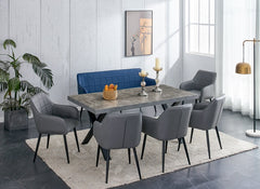 Fredrik X-Leg Grey Dining Room