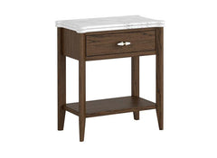 Florence Lamp Table – Dark Wood Finish | Marble top & Handles
