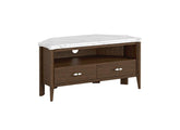 Florence Corner TV Stand – Dark Wood Finish | Marble Top