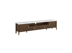 Florence 210 cm TV Stand – Dark Wood Finish | Marble Top