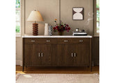 Florence Large Sideboard – Dark Wood Finish | Marble Top