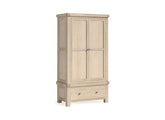Normandy Two Door Gents Wardrobe | Bedroom Wardrobe In A Whitewashed Finish