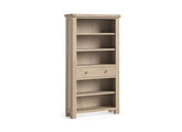 Normandy Bookcases With Drawer | Whitewashed Oak Occasional Storage