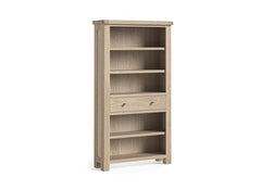Normandy Bookcases With Drawer | Whitewashed Oak Occasional Storage