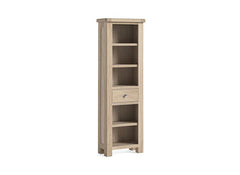 Normandy Bookcases With Drawer | Whitewashed Oak Occasional Storage